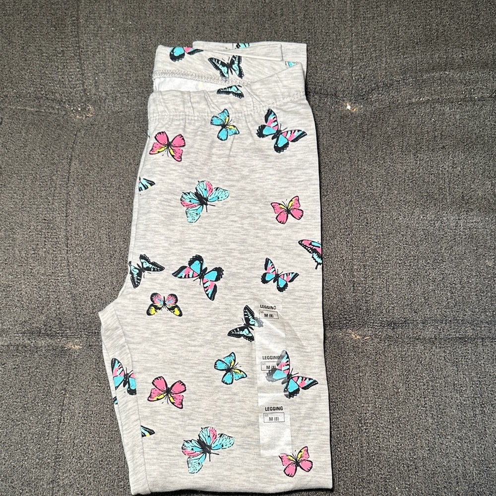 SO Gray Leggings with Butterfly Design